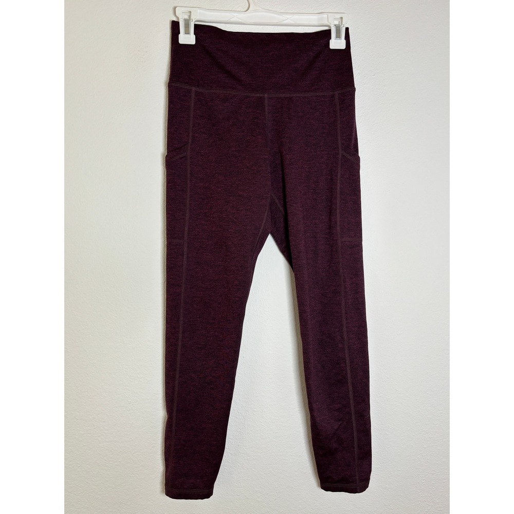 Aerie Chill Play Move High Waisted Pocket Leggings Burgundy Maroon Medium Short
